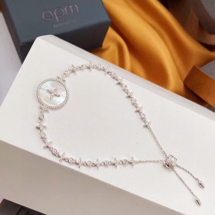 APM Monaco Silver Bracelet with Diamond Accents